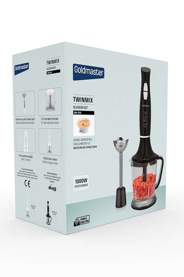 Twinmix 1000 Watt Güçlü Motor Turbo Hız Ayarlı Blender Set Siyah Gm7212 - 8