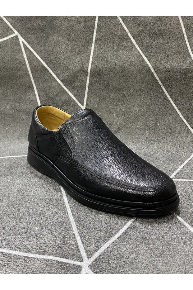Black Genuine Leather Comfort Dad Shoes