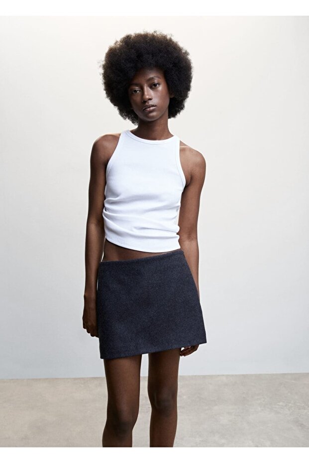 Lastik Örgü Pamuklu Bluz - 1