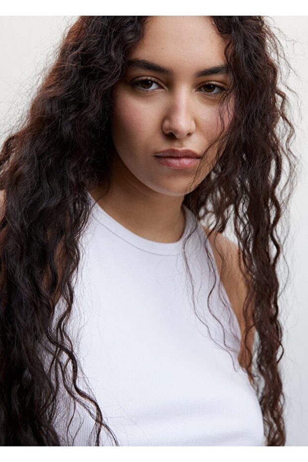 Lastik Örgü Pamuklu Bluz - 8