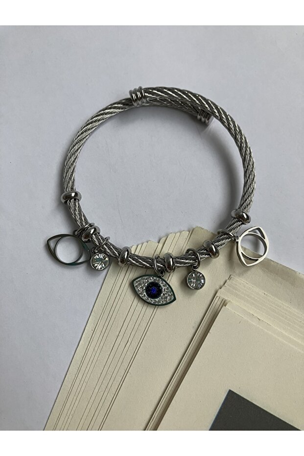 Steel Charm Detailed Bracelet