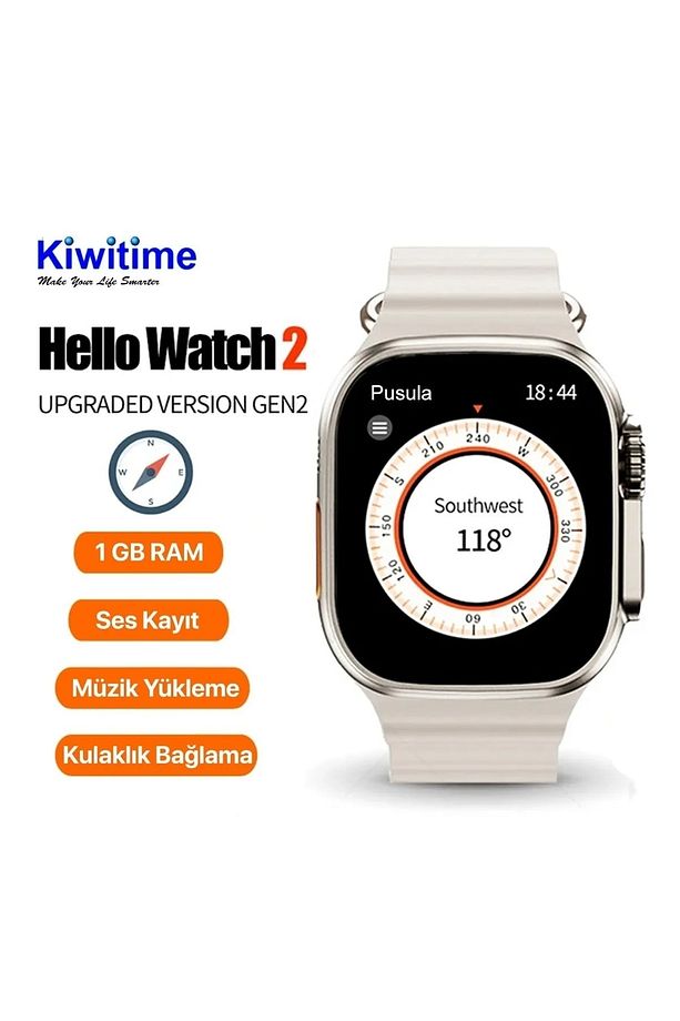 hello watch 2 akıllı saat watch 8 ultra 49mm ıos ve androıd uyumlu 3 kordonlu ozel seri - 1