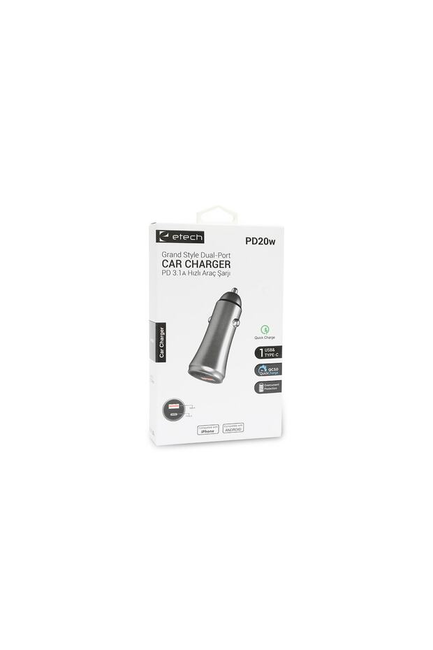 Araç Şarjı Pd 3.1a Hızlı Usb & Type-c 20w Çakmaklık - 2