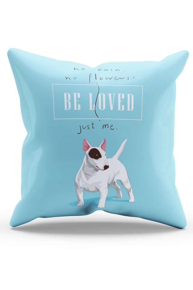 Double Sided Printed Blue Yorkie Dog Pattern Suede Throw Pillow Cover - PL779