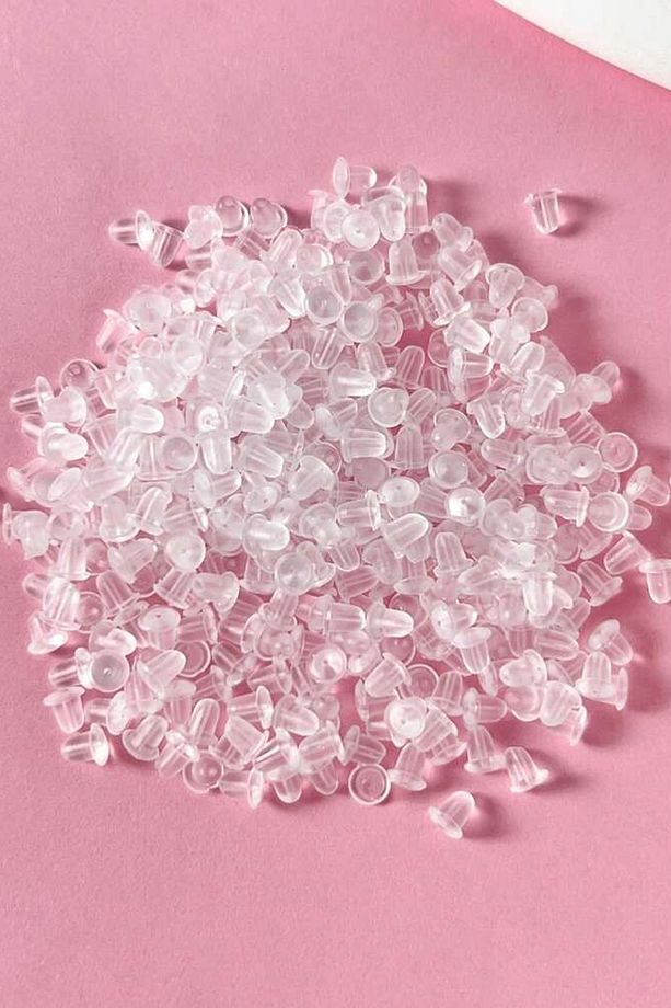 200 Adet Şeffaf Küpe Pistonu Küpe Arkalığı (100 Çift) - 2