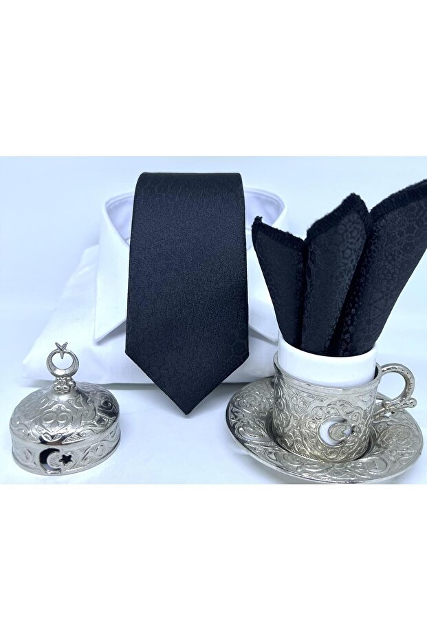 DOKUMA MENDİLLİ KRAVAT - 5