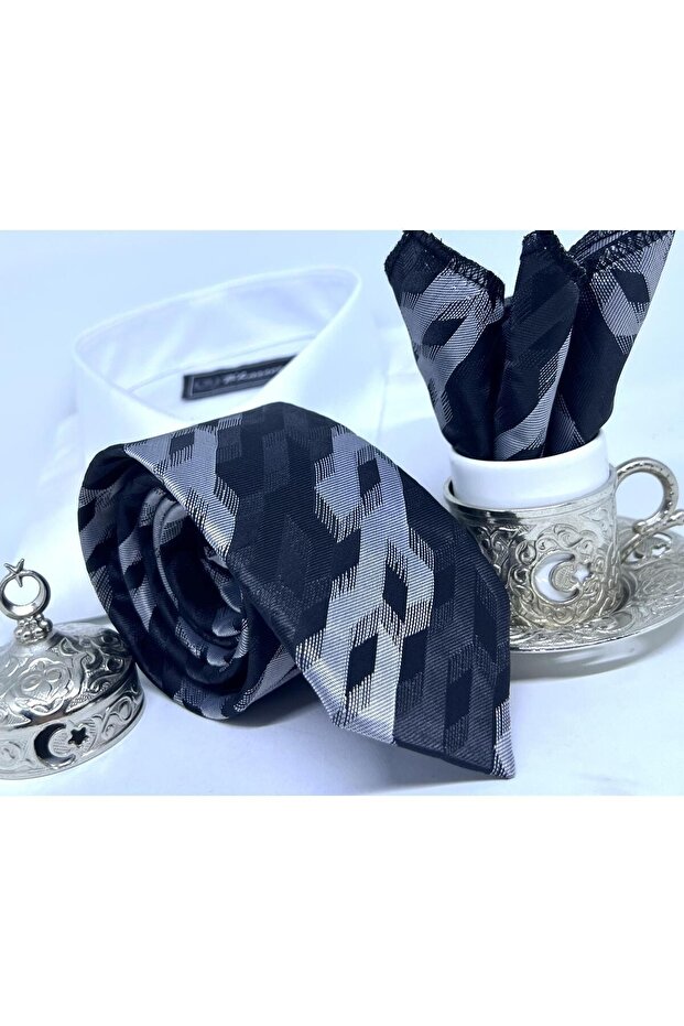 DOKUMA MENDİLLİ KRAVAT - 5
