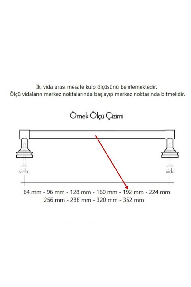 (1 ADET) Yakut 192 Lüx ( Mat Altın ) Kulp Tv Ünite Konsol Şifonyer Mutfak Dolap Kapak Kulpu 192mm - 3