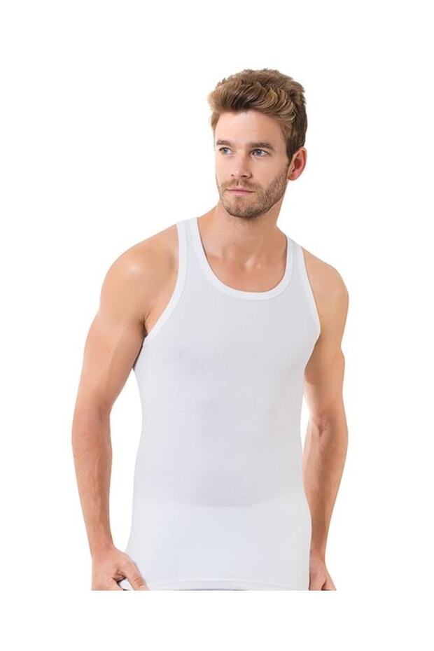 Men's White Rib Sports Athlete A1069
