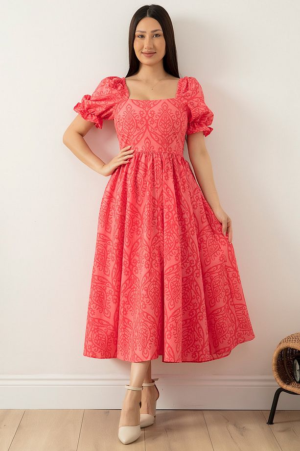 Kare Yaka Poplin Elbise 3161 - 6
