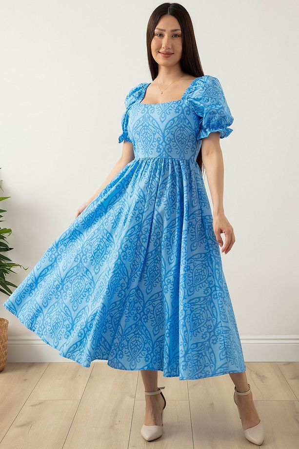 Kare Yaka Poplin Elbise 3161 - 1