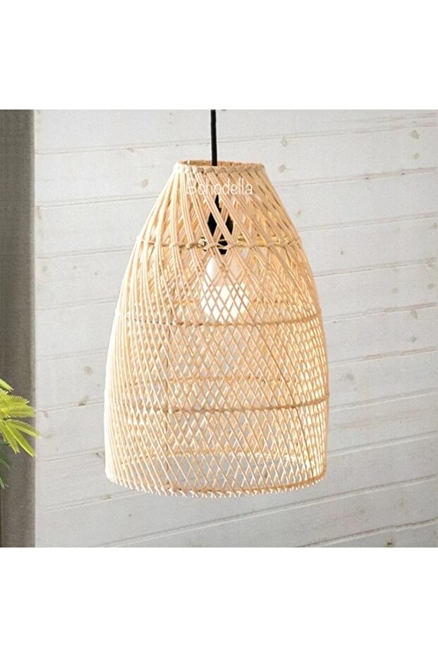 Rattan Bambu Hasır Avize - 1