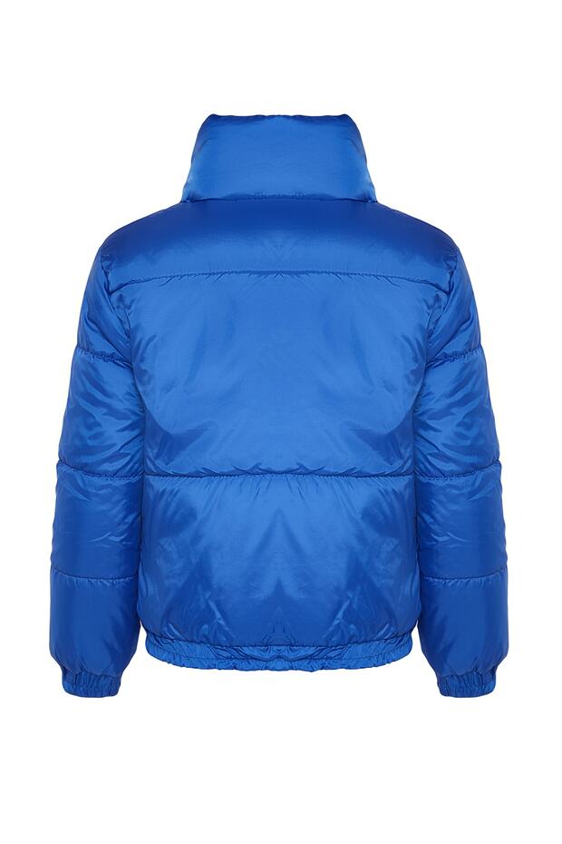 Saks Mavisi Dore Düğme Detaylı Kapitone Şişme Mont TWOAW24MO00052 - 8