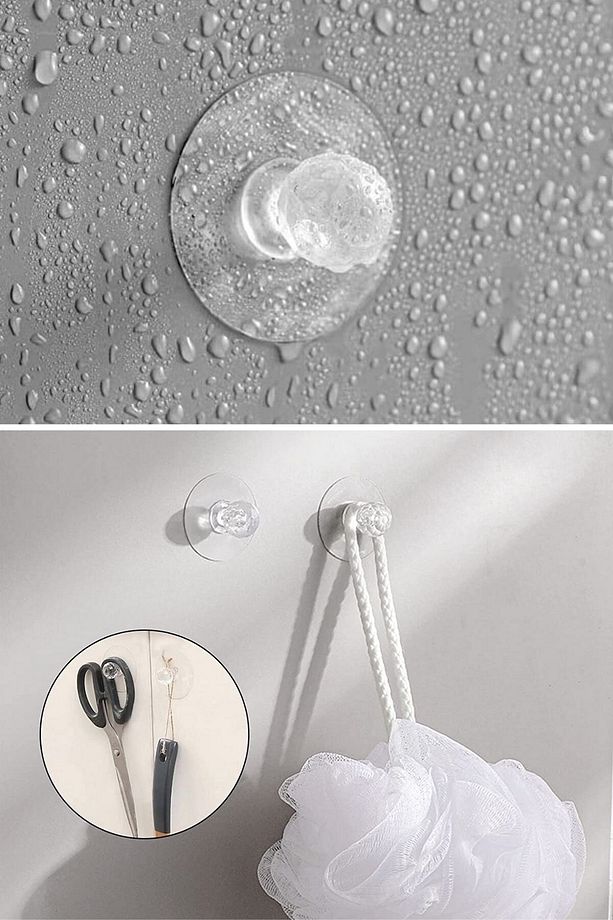 ® 2 Adet Kristal Kendiliğinden Güçlü Yapışkanlı Kulp Askısı Tutma Kolu - 4