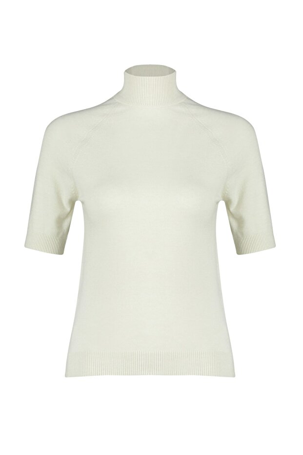 Екрю Mercerised Look Преміум пряжа/Спеціальна пряжа Базовий тонкий светр-блузка TWOAW24BZ00005 - 8