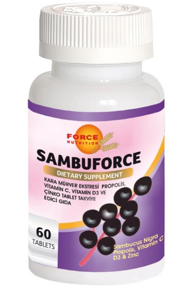 Sambuforce 60 Tablets Black Eldenberry Propolis Vitamin C D3 Zinc