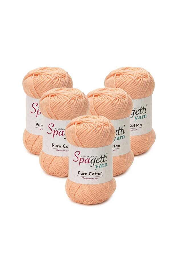Pure Cotton 5-Piece Salmon Hand Knitting Yarn