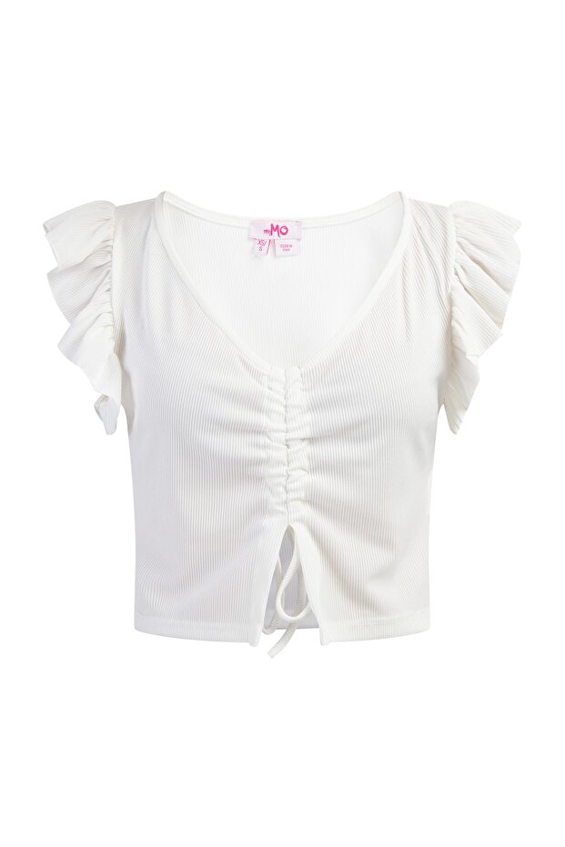 Blond Strick Kurzarm Top - 1