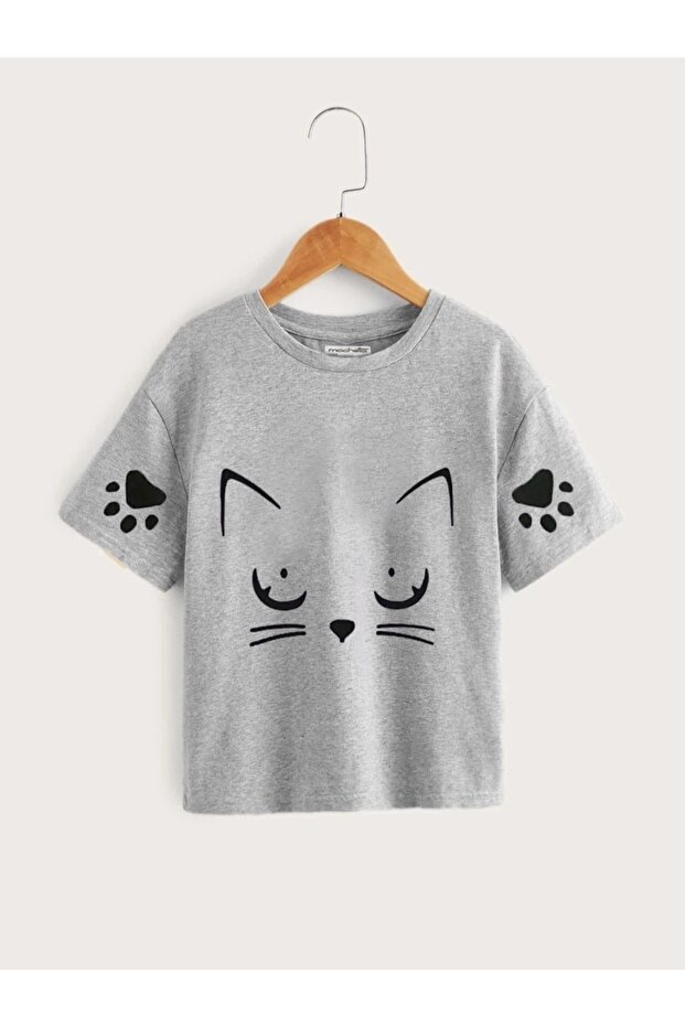 Cat Paw meov Printed Kids T-shirt