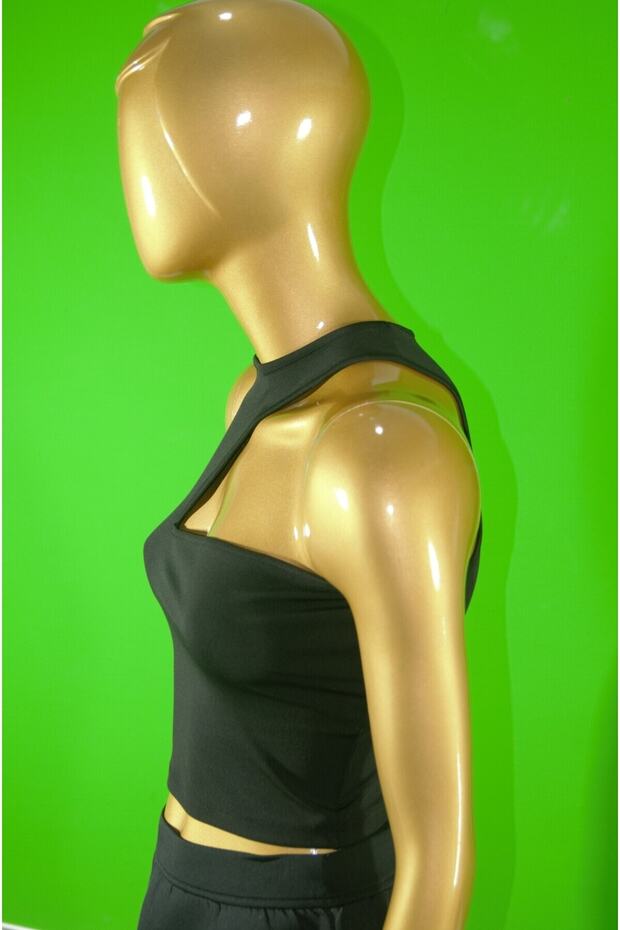 göğüs dekolteli crop bluz - 6