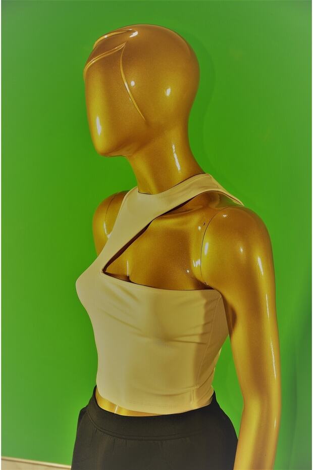 göğüs dekolteli crop bluz - 5