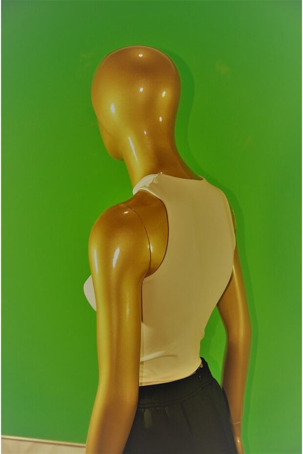 göğüs dekolteli crop bluz - 6