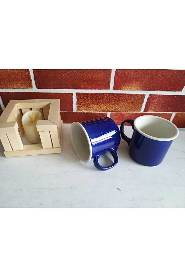 Enamel Look Porcelain Mug 2 Pieces