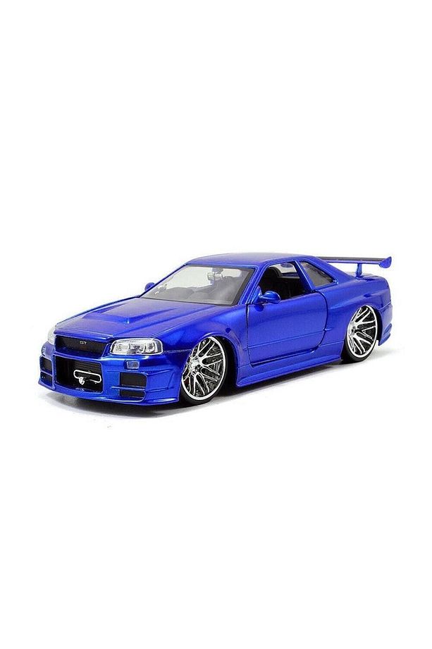 1:24 Hızlı Ve Öfkeli Fast And Furious Brian's Nissan Skyline GT-R [BNR34] Mavi Model Araba - 1