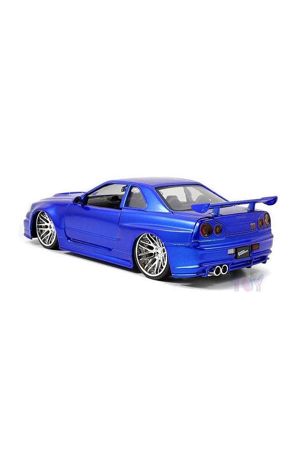 1:24 Hızlı Ve Öfkeli Fast And Furious Brian's Nissan Skyline GT-R [BNR34] Mavi Model Araba - 7