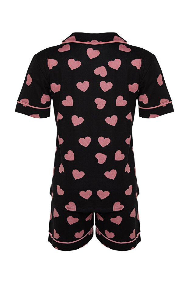 Wielokolorowy zestaw piżam z dzianiny we wzorzyste serca TBBSS22PT0224 - 8