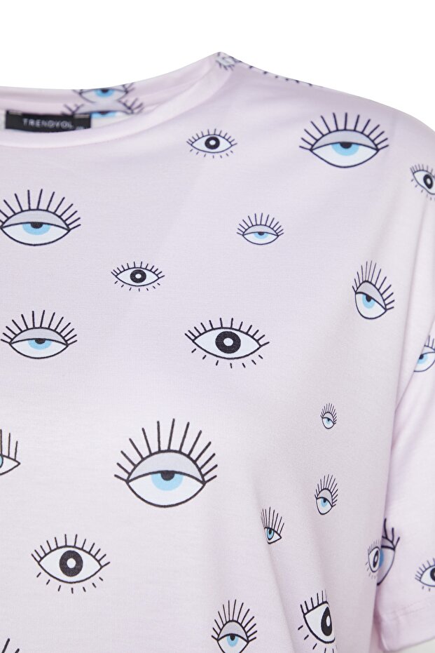 Zestaw piżam z dzianiny w kolorze pudrowym TBBSS22PT0233 - 7