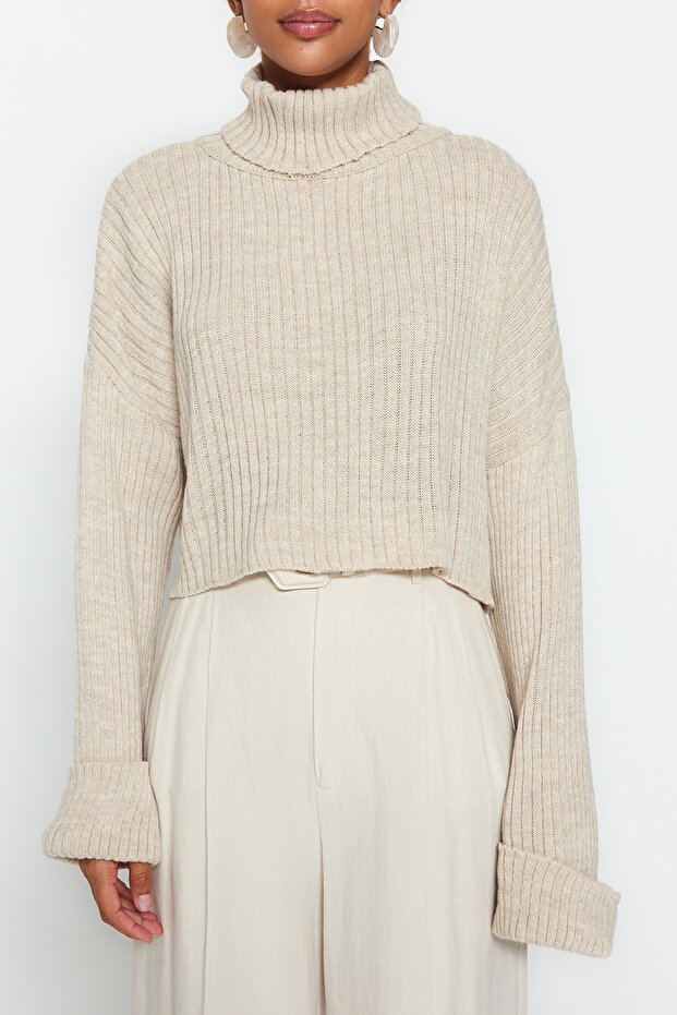Taş Crop Basic Triko Kazak TWOAW22KZ0223 - 4