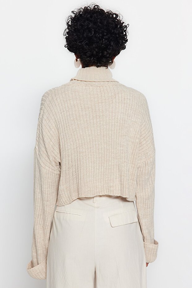 Taş Crop Basic Triko Kazak TWOAW22KZ0223 - 5