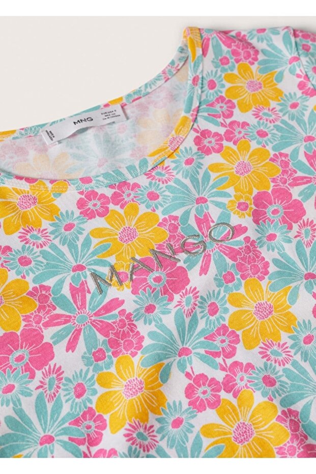 Logo Işlemeli Desenli Tişört - 5