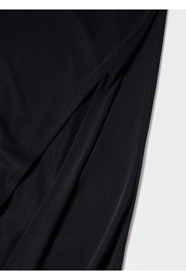 Yırtmaçlı Modal Elbise - 5