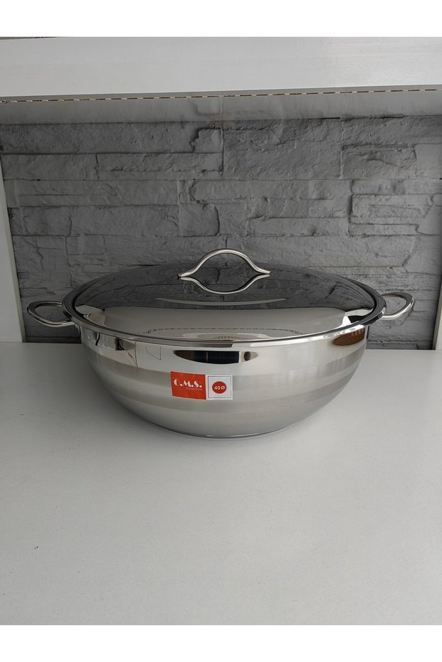 CAPSULE BOTTOM STAINLESS STEEL POT 16LT CAPSULE STAINLESS STEEL POT WITH BOTTOM 16LT INDUCTION