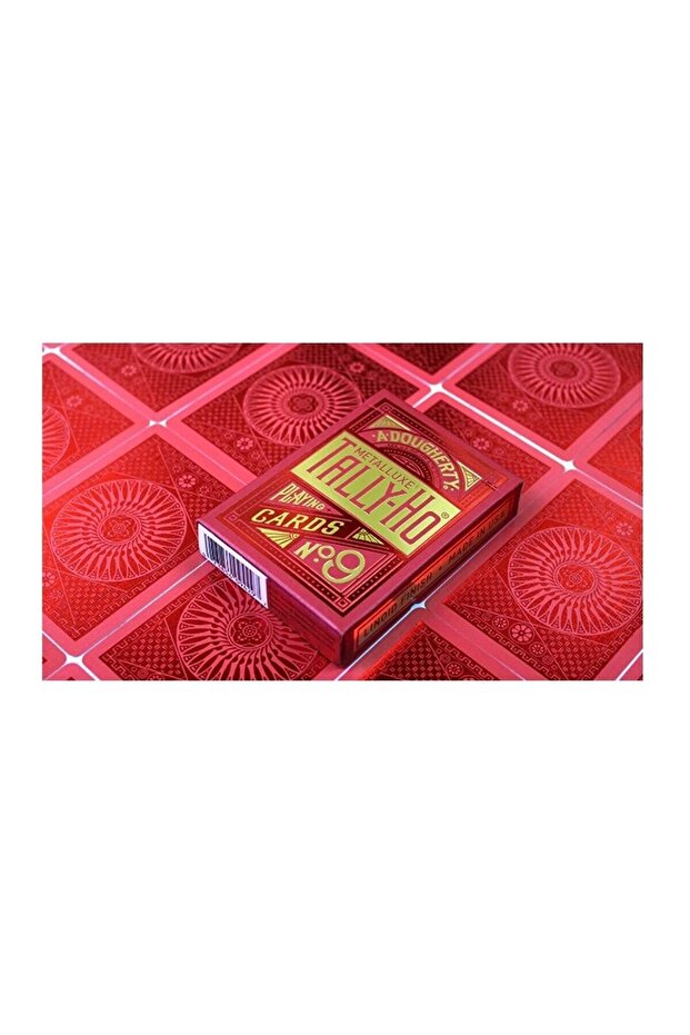 USPCC Tally-Ho Metalluxe Red Kirmizi Oyun Kağıdı Kartı iskambil Kartları Destesi - 3