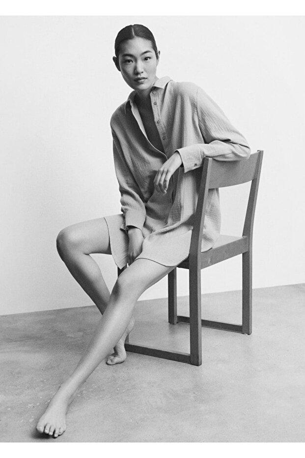 Dokulu pamuklu gecelik - 7