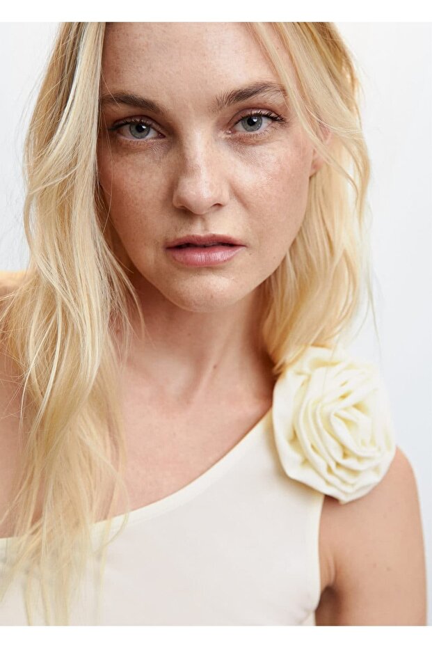 Çiçekli Asimetrik Bluz - 5