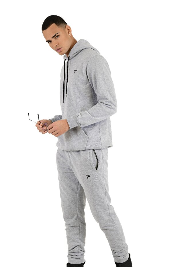 Erkek Gri Basic Basic Eşofman Takımı - 6