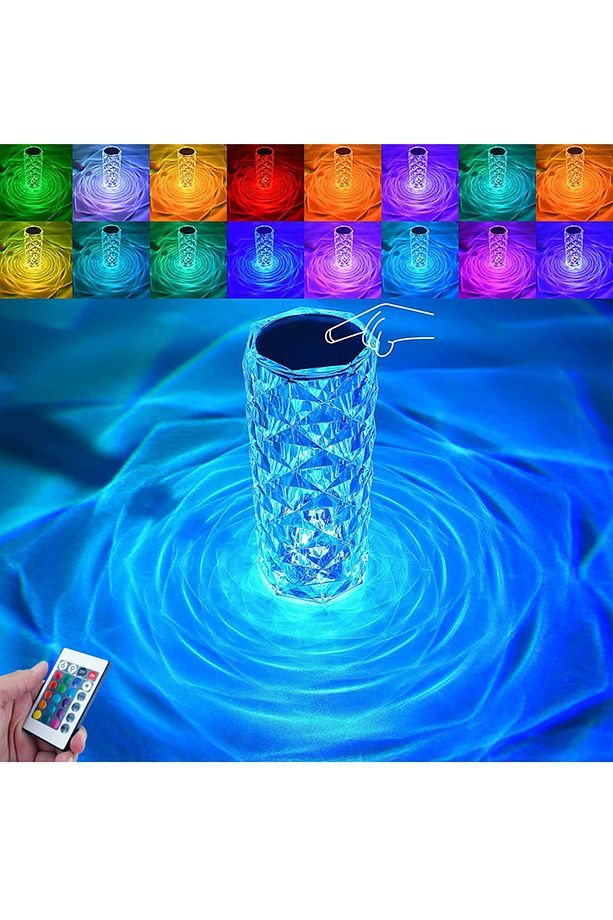 Projeksiyon Masa Lambası Kristal Elmas Led Dokunmatik Sensör Usb Şarj Bar Restoran Masa Lambası - 2