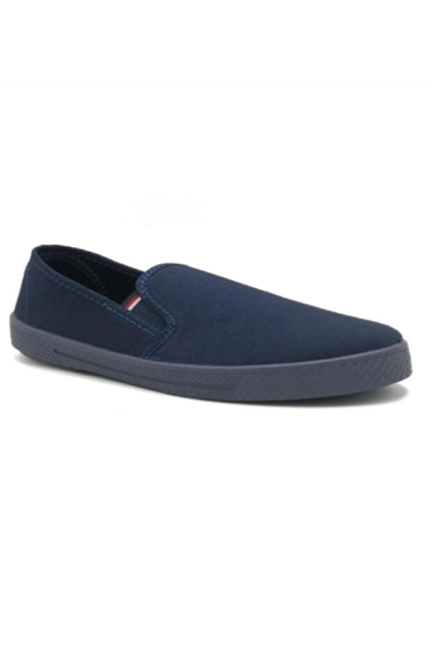 Navy Blue Linen Men's Cloth Shoes Labor Large Size