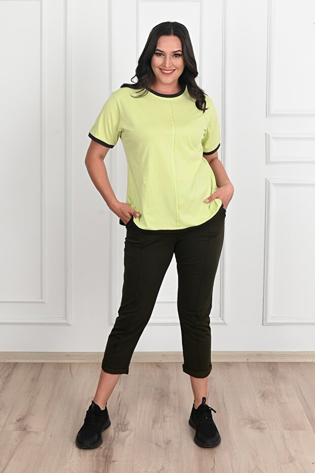 Women's Large Size Back Detailed Tracksuit Set 3804-23