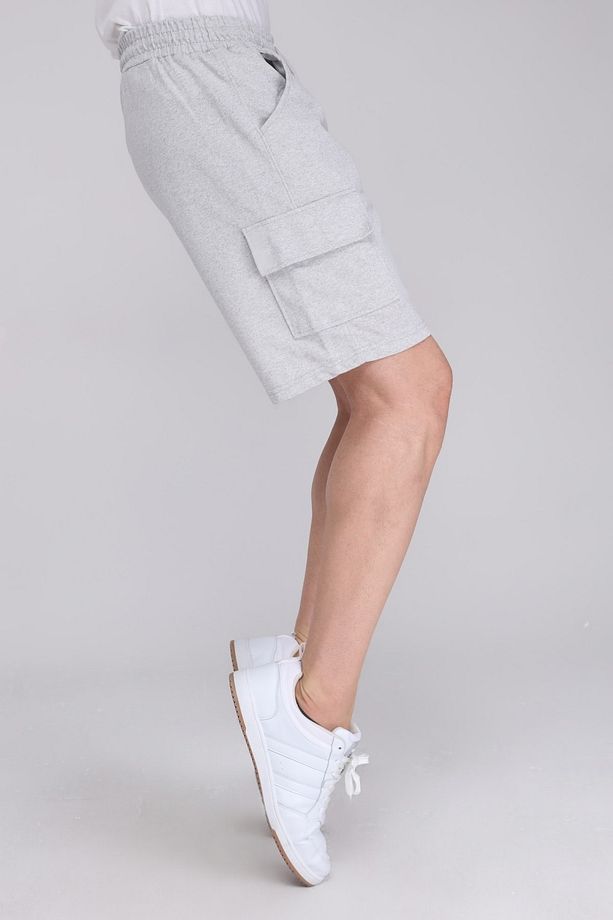 Gri Kargo Cepli Erkek Oversize Relaxest Lastikli Bağcıklı Bermuda Şort - 7