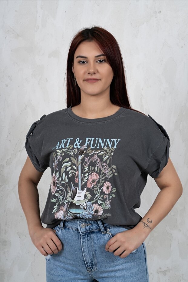 Tricou cu efect decolorat - 1