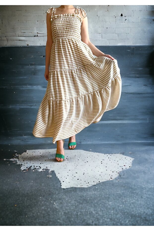 Cotton Katlı Elbise - 5