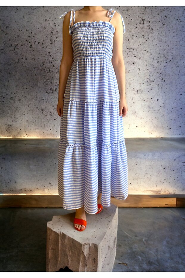 Cotton Katlı Elbise - 2