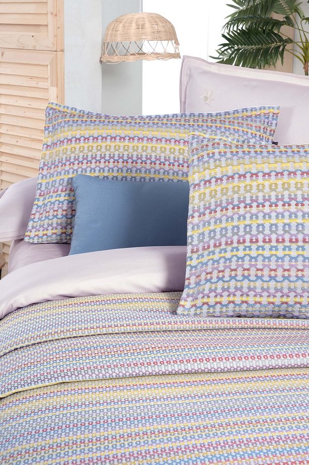 Libby Multicolour Çift Kişilik Yatak Örtüsü Seti - 5