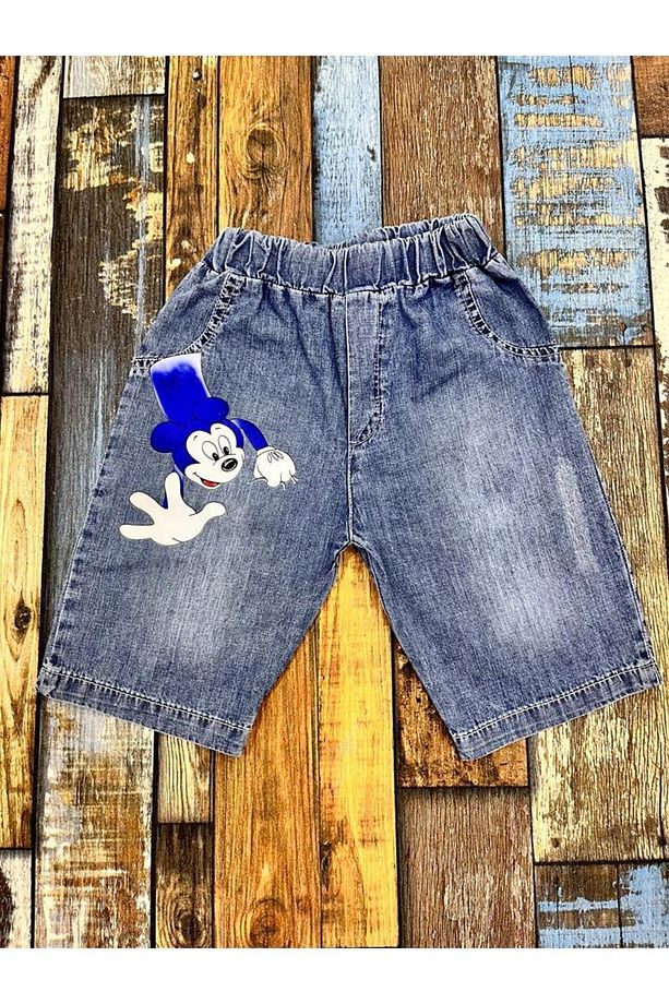 Unisex Çocuk / Kot Kapri Şort/ Kapri Şort/ Çocuk Şort - 1
