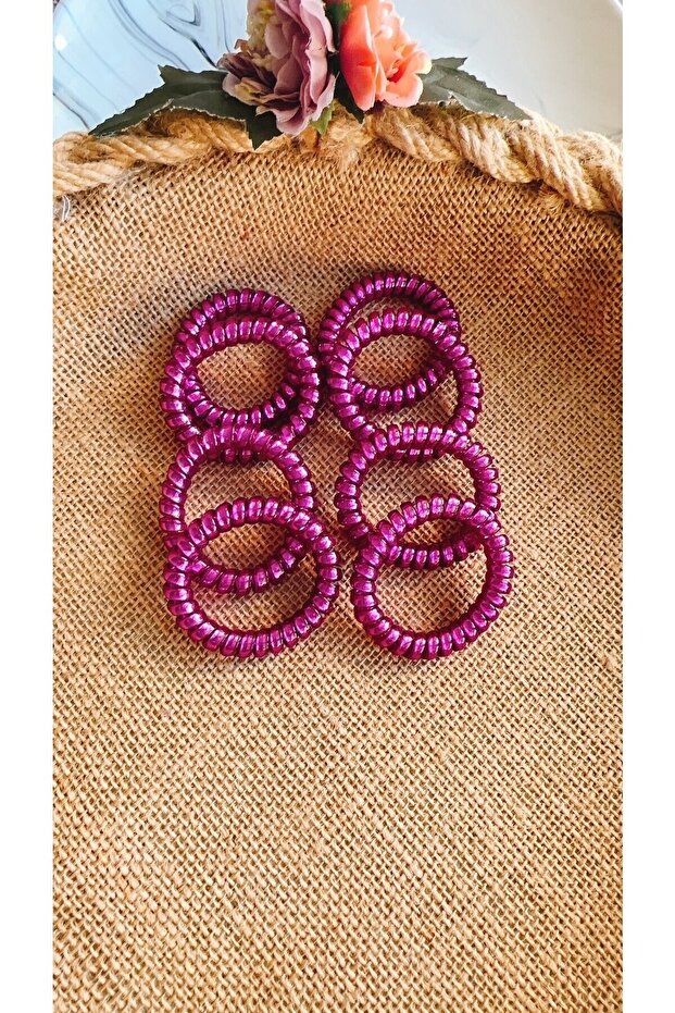 8-Piece Spiral Hair Elastics, 8 Phone Cord Buckles